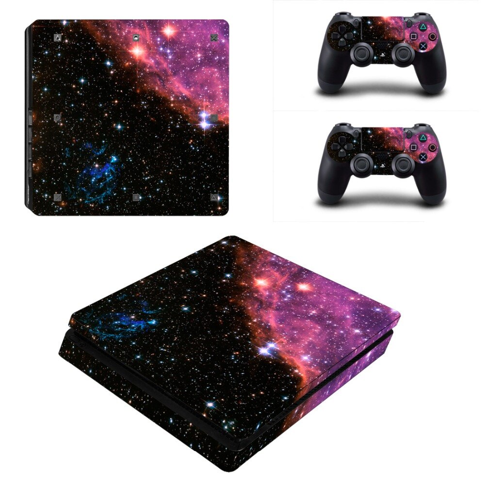 SONY Miếng Dán Vinyl Mỏng Cho Máy Chơi Game PS4 / Playstation 4 Slim Console + 2 Miếng Dán Điều Khiển PS4