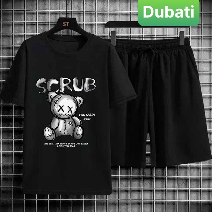 ĐỒ BỘ THỂ THAO GẤU SCRUB SIÊU SANG CHẢNH, ĐỒ BỘ NAM CỌC TAY MẪU MỚI - DUBATI FASHION