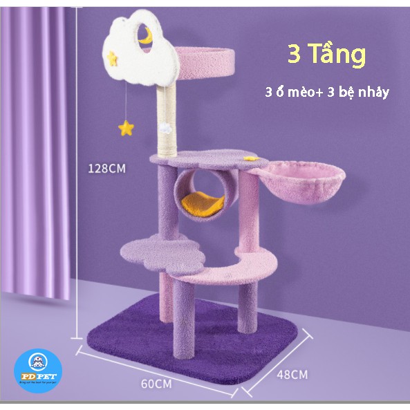 Nhà cây cào móng cho mèo cattree giá tốt, đồ chơi cho mèo boss siêu đáng yêu
