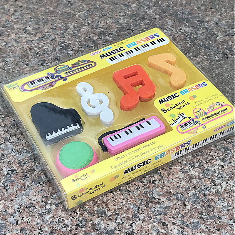 Spot Creative Music Rubber Piano Xiaoyui Color Eraser Children Gift Rubber Gift Set Combination