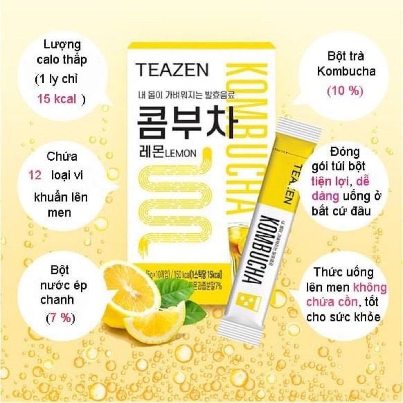 [Không box] Trà Kombucha Teazen 10 gói