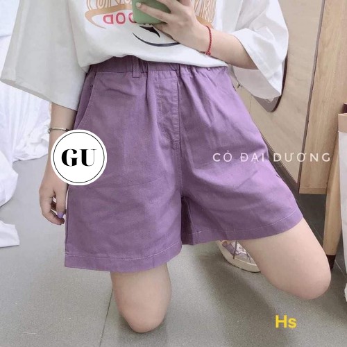(Ảnh thật)Quần Đùi Kaki Cài Cúc Dáng A Hot Trend GU Store
