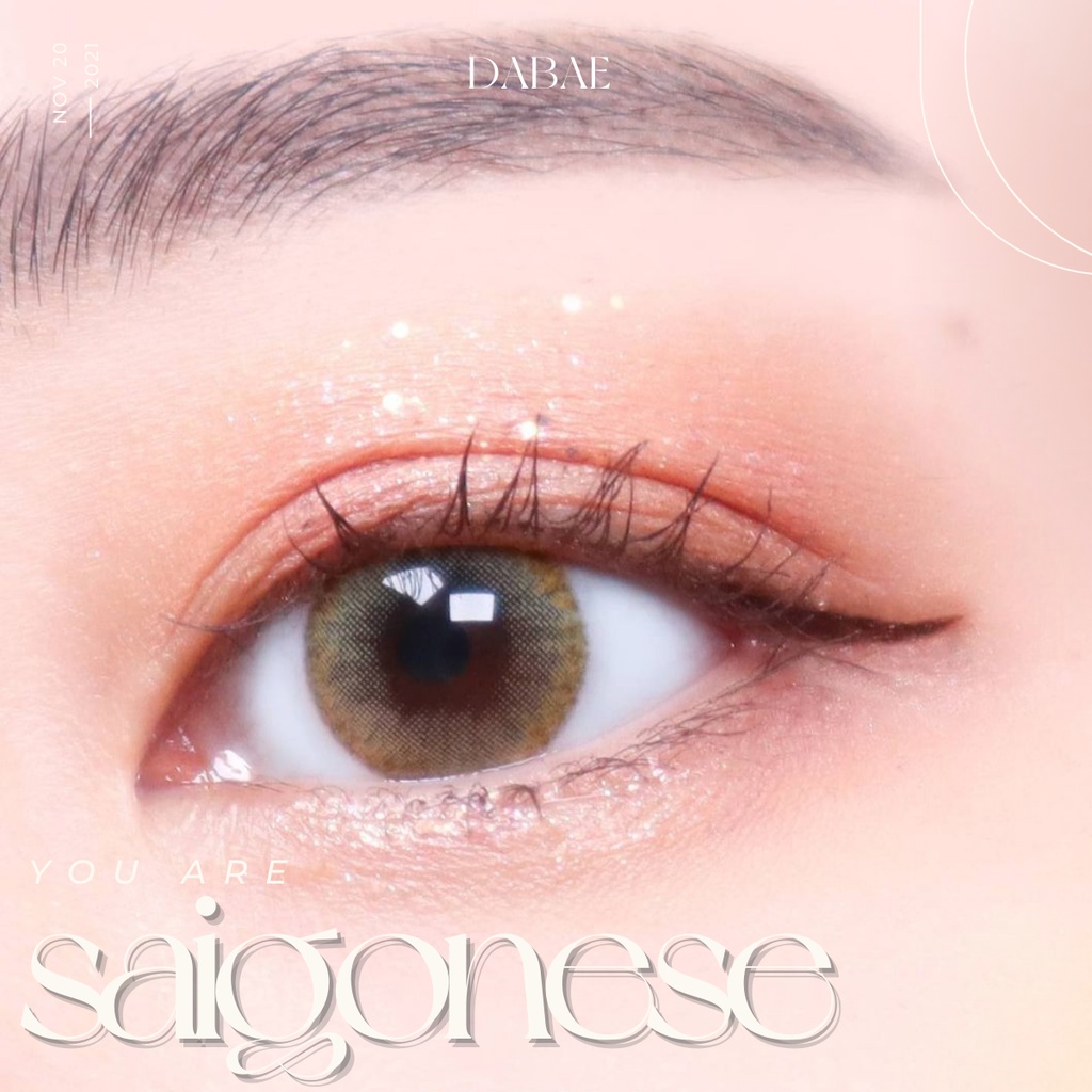 hãng DABAE SAIGONESE kính áp tròng  Hàn Quốc lens nâu vàng tây giãn nhẹ chất liệu Sillicon Hydrogel cấp ẩm có độ cận