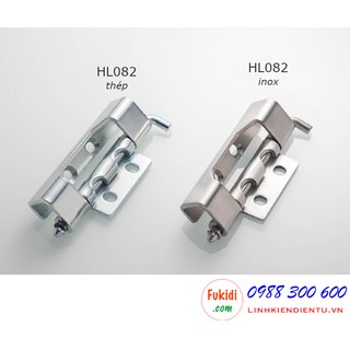 Bản lề tủ điện Hengzhu HL082 chất liệu inox 304 và thép mạ kẽm chiều dài 90mm