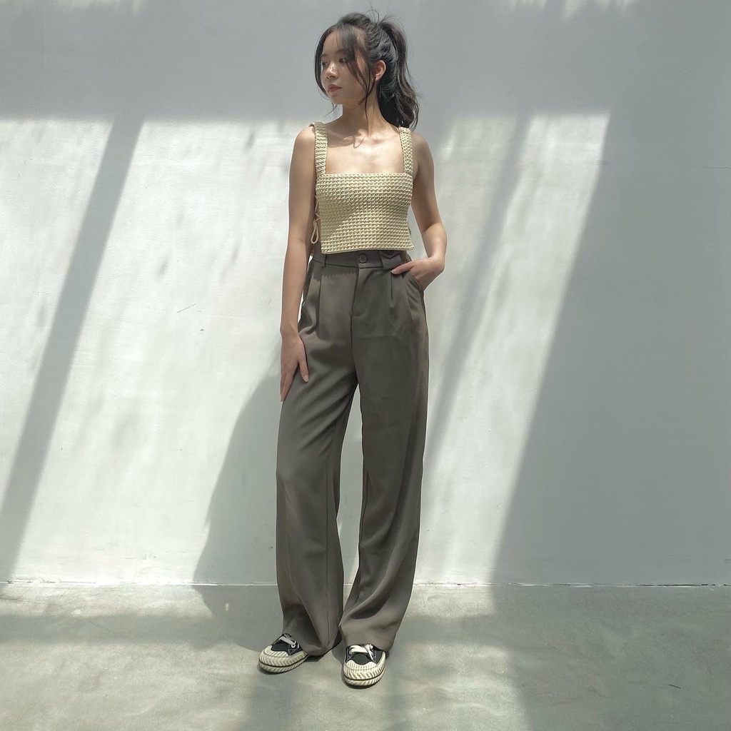 Áo đan dây hông Side Tie Knit Top