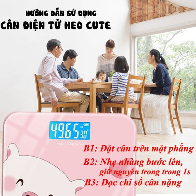 [Mua 1 Tặng 2] Cân Điện Tử Sức Khỏe Gia Đình Hình Heo Cute Mới YOGY C02 Tặng Pin AAA + Thước Dây (Giao Màu Ngẫu Nhiên)