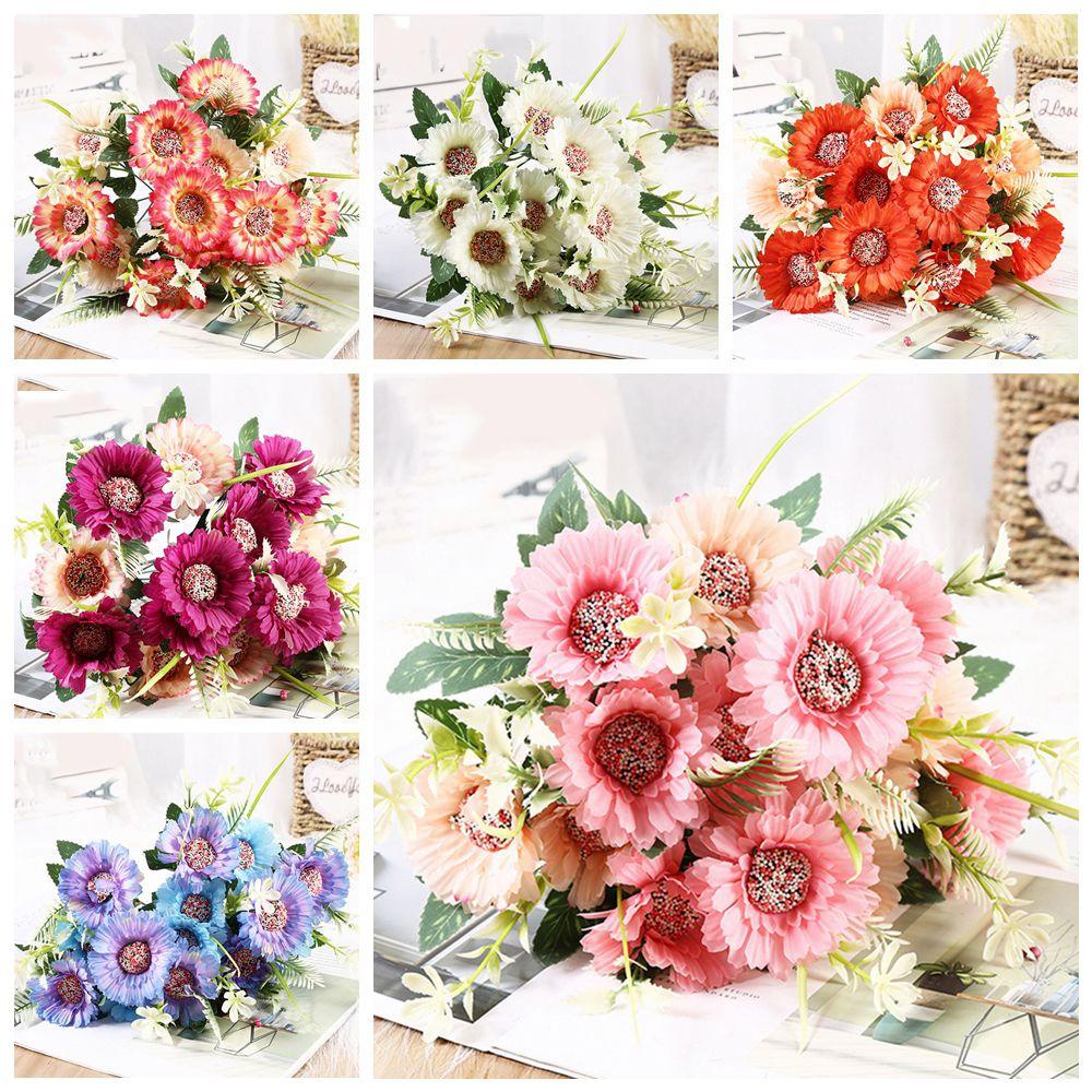 KUNHEV Bó Hoa Mẫu Đơn Giả Bằng Lụa Màu Vàng Tươi Sáng Trang Trí Nhà Cửa DIY