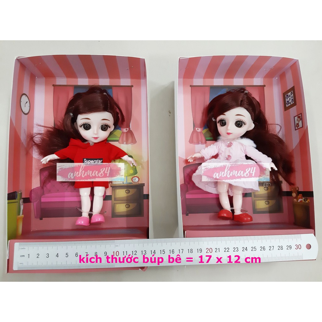 { anhma84 store } Đồ chơi Búp Bê Bé Gái Mắt Ngọc Siêu Xinh - CÓ KHỚP TAY CHÂN - CAO 17CM - GIAO MÀU NGẪU NHIÊN