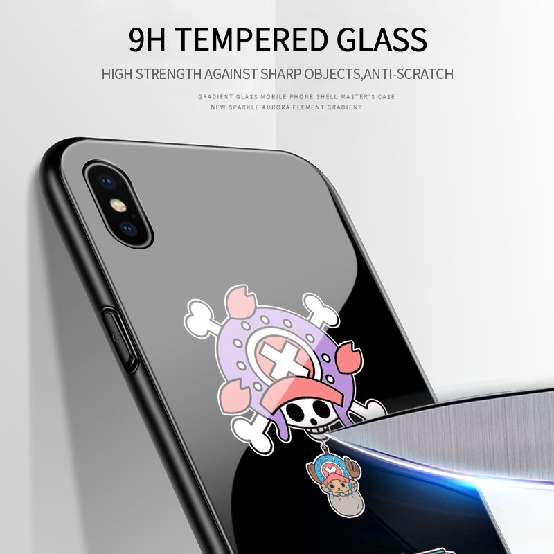 【Luminous Glass Casing】 OPPO A16 A54 A55 A95 4G Cho Ốp lưng điện thoại In Hình Anime One Piece Straw Hat Kid dạ quang
