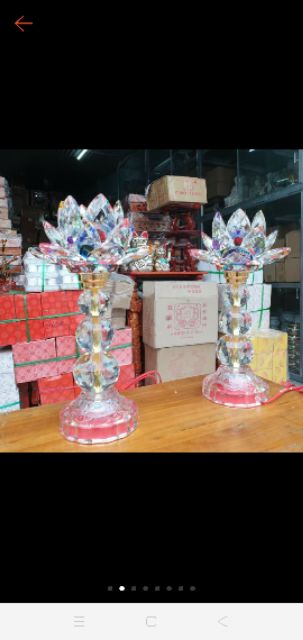 Đèn Thờ Cúng sen pha lê 30cm