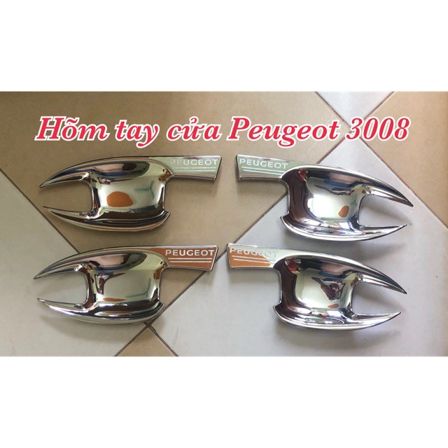 Ốp Tay Cửa Và Hõm Cửa Xe Peugeot 5008, Peugeot 3008, Peugeot 2008 Mạ Crom Cao Cấp Chống xước tay cửa làm đẹp cho xe