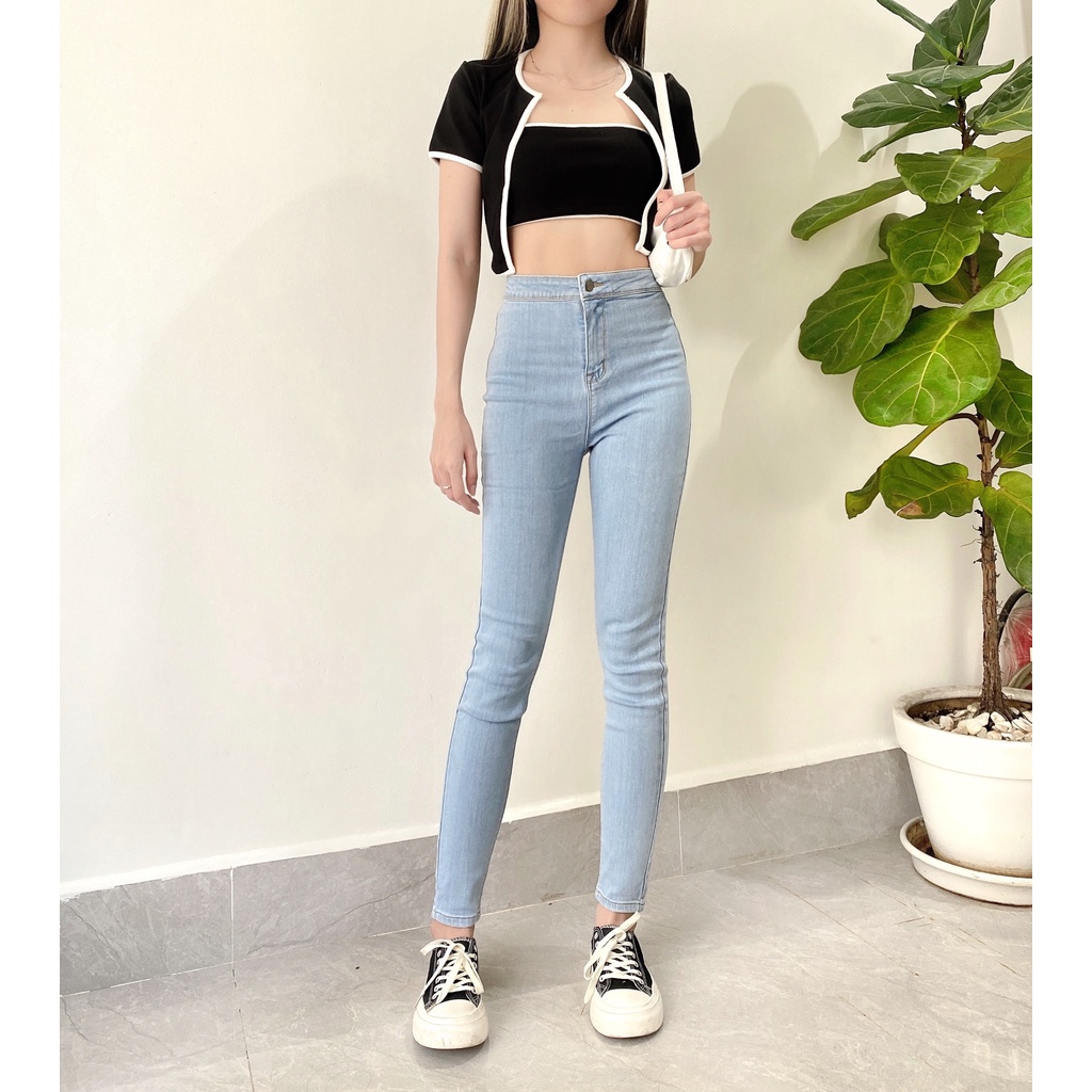 Quần Light / Dark blue wash skinny jeans 20decemberjeans mã 1109