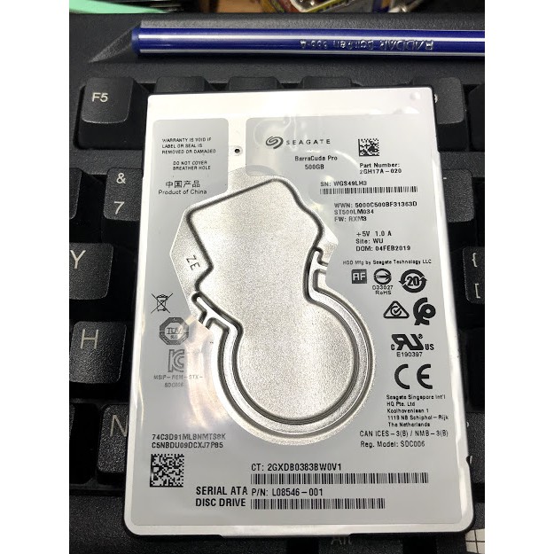 HDD Seagate Laptop Thin 500GB 7200 RPM CHÍNH HÃNG, mới chạy test để quên 190h