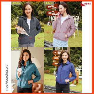 Áo Khoác Nữ, Áo Gió Nữ 2 Lớp CARDINA Cản Gió Chống Nước - Kèm Túi Đựng Siêu Gọn