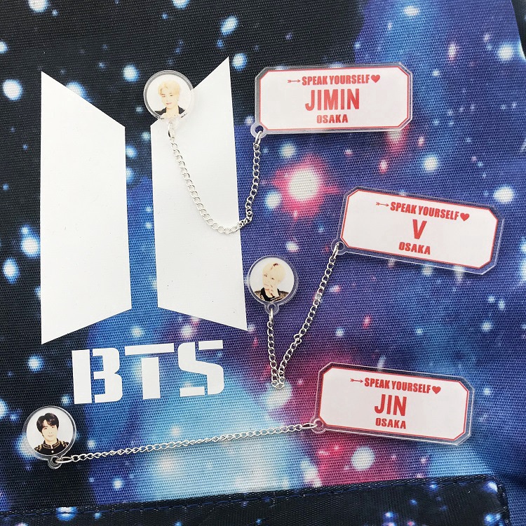 Sale 68% Kpop BTS Speak Yourself 5th Muster tại Nhật Bản Concert Chuỗi trâm cài áo Ghim cài ngực, SUGA Giá 36000 đ -