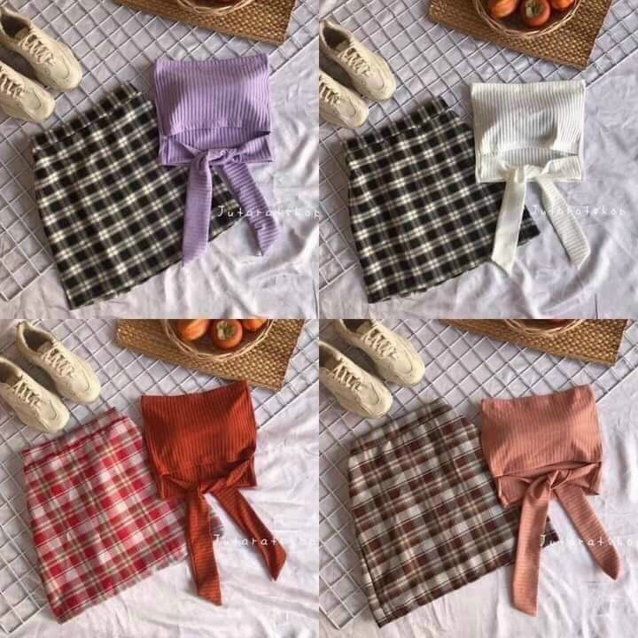 Áo ống kiểu croptop tôn eo phối buộc nơ eo cực xinh có may kèm mút tiện lợi cho bạn gái chất thun gân mềm mịn