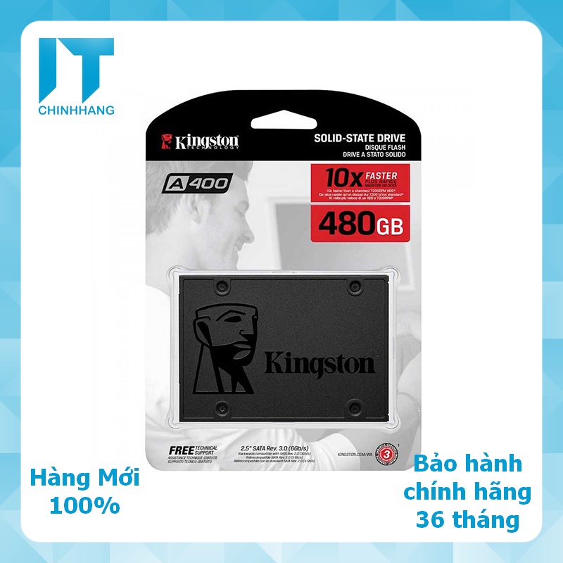 Ổ cứng SSD Kingston 480GB SA400 - Hàng Chính Hãng