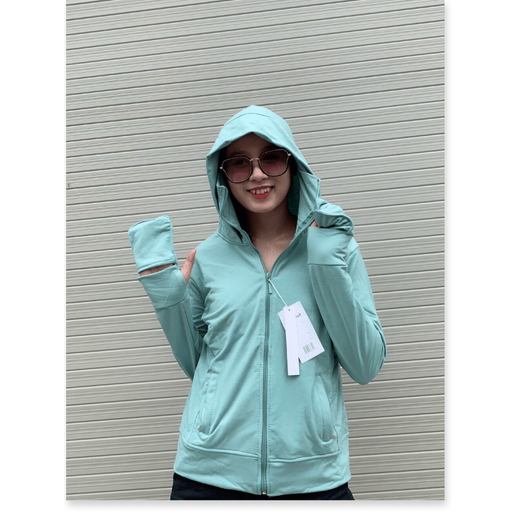 Áo khoác da cá chống nắng có khóa kéo che mặt, có nón, (OneSize dưới 60Kg), form chuẩn phong cách Hàn Quốc, áo khoác uni