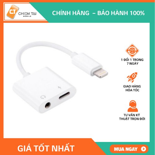 Đầu chuyển Adapter lightning qua lightning và jack audio 3.5mm