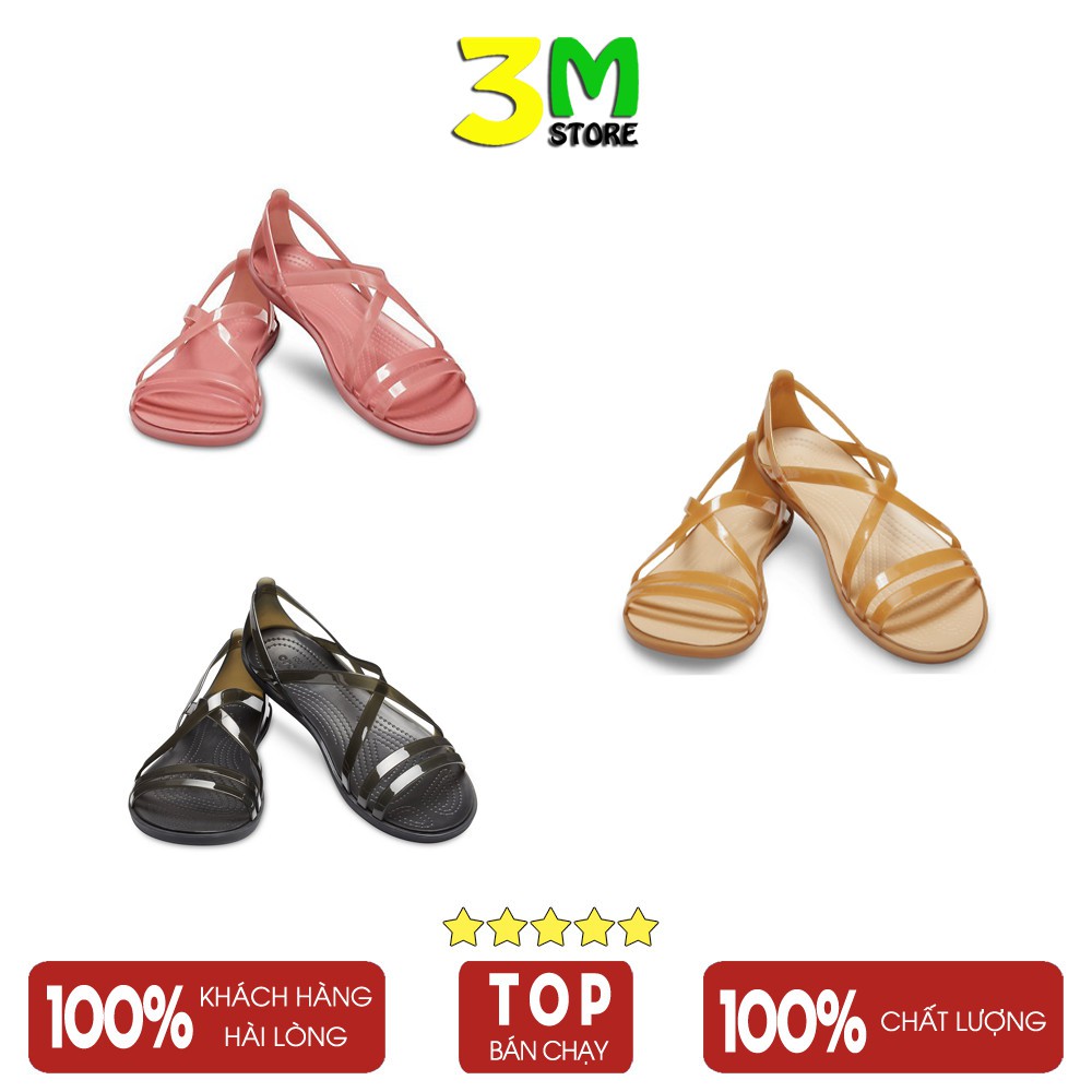 Sandal Isabella Strappy bệt, thời trang mẫu búp bê đi mưa thoải mái