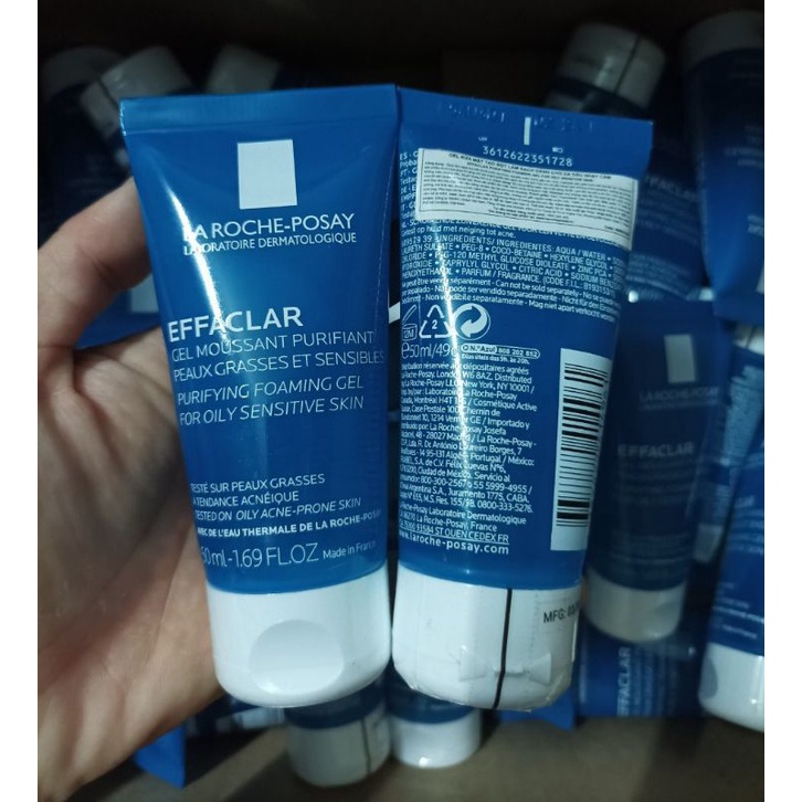 Sữa rửa mặt La Roche Posay Effaclar Gel 50ml cho da dầu nhạy cảm giúp làm sạch và giảm nhờn