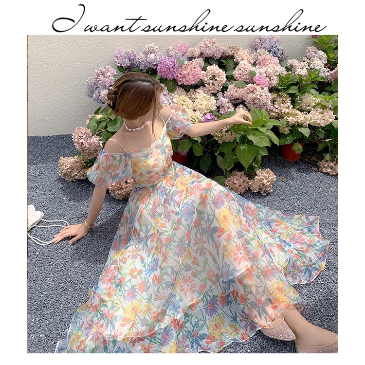 ĐẦM MAXI VÁY MAXI NÀNG THƠ TRỄ VAI HỞ LƯNG ĐAN DÂY ĐI BIỂN DU LỊCH SỐNG ẢO HÀNG QUẢNG CHÂU CAM KẾT Y HÌNH