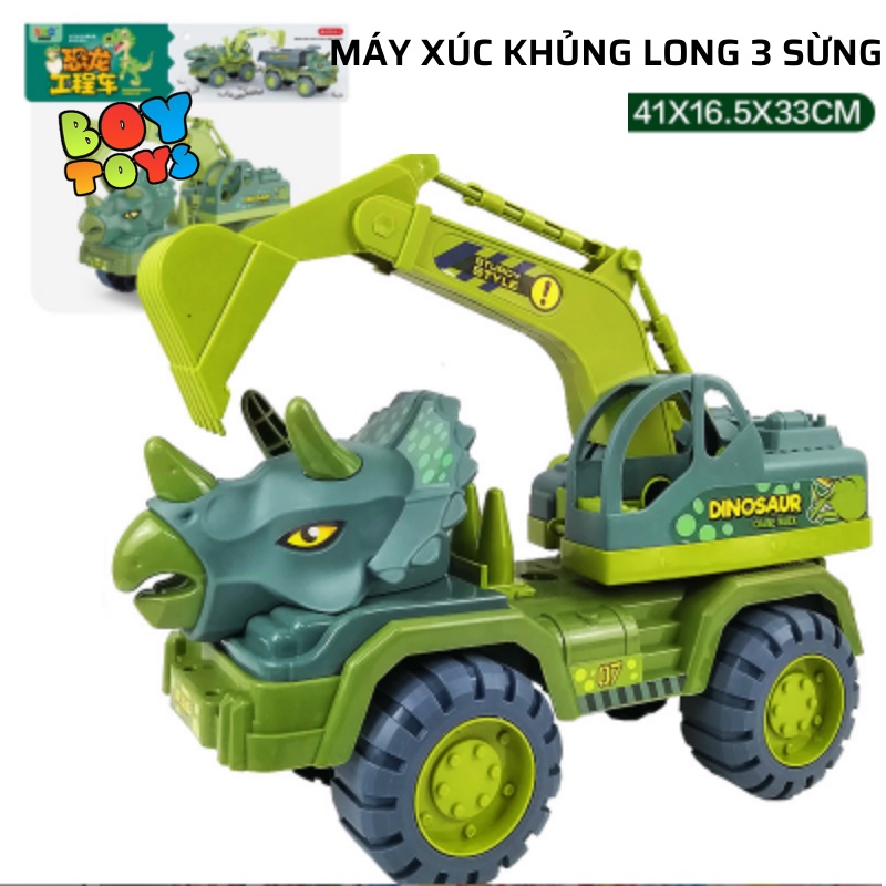 [SIZE LỚN]Đồ chơi mô hình xe khủng long chở thú chuyên dụng cỡ đại, có sẵn khủng long đi kèm cho bé