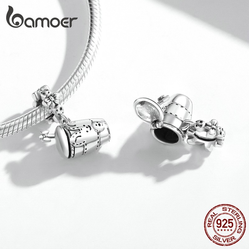 Hạt phụ kiện Bamoer Scc2041 BạC 925 4.5mm chủ đề động vật 7 phong cách tùy chọn làm vòng tay thủ công thời trang