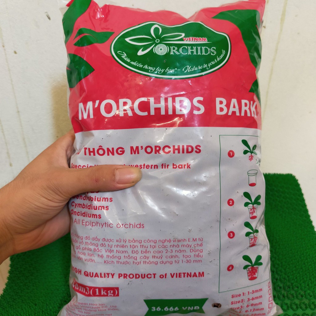 vỏ thông xử lý cao cấp morchids bark các kích thước (gói 1kg)