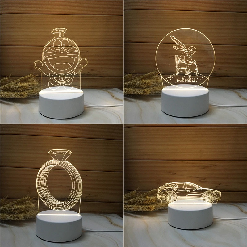 Đèn Ngủ Để Bàn Hình 3D Nhỏ Sáng Tạo Dùng Làm Quà Tặng Lễ Tình Nhân/Lễ Hội