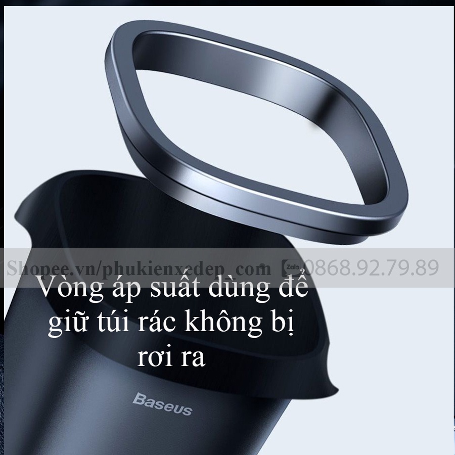 Thùng đựng rác mini trên ô tô CAO CẤP Baseus - Bình đựng rác mini trên ô tô hoặc bàn làm việc chính hãng Baseus