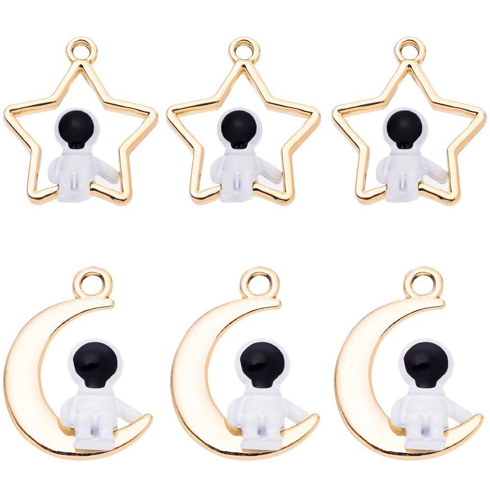 AUGUSTINA Vòng cổ / Vòng Tay / Khuyên Tai Hình Phi Hành Gia / Ngôi Sao Handmade DIY Dành Cho Cặp Đôi