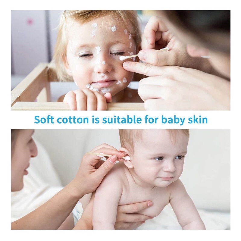 Gói 100 cây tăm bông thân tre hữu cơ tự nhiên có thể phân hủy sinh học