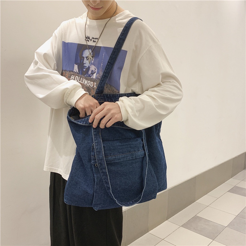 Túi Xách Denim Canvas Cỡ Lớn 2022 Thời Trang Cho Học Sinh
