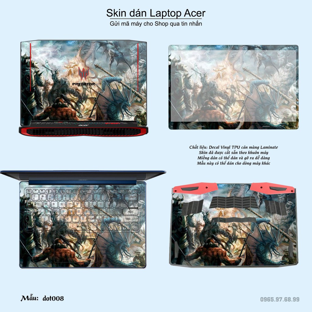 Skin dán Laptop Acer in hình Dota 2 nhiều mẫu 2 (inbox mã máy cho Shop)