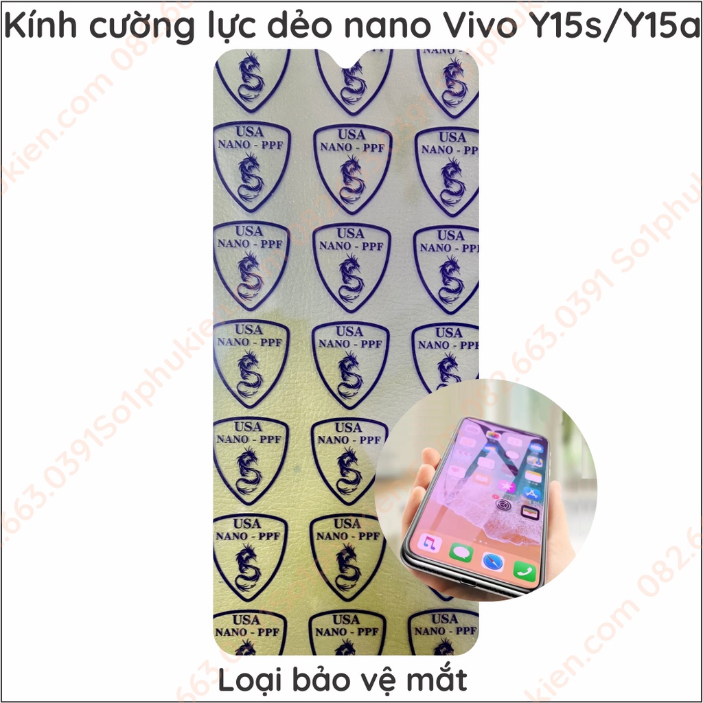 Dán cường lực Vivo y15s / y15a / y01 nano dẻo siêu bền