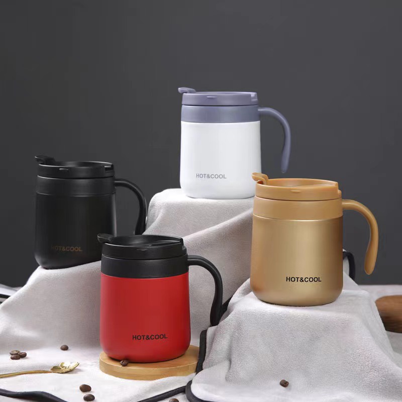 CỐC GIỮ NHIỆT  cafe trà sữa văn phòng, ly giữ nhiệt 2 lớp inox 304 dung tích 350ML & 500 ML