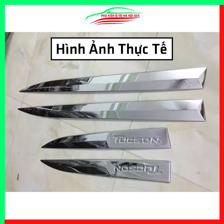 Bộ ốp nẹp sườn Tucson 2016-2021 mạ crom bản to trang trí làm đẹp xe
