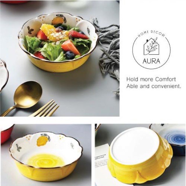 Tô Sứ decor bàn ăn 17,8cm - dung tích 450ml, đựng salad, tô ăn soup, đựng hoa quả cực xinh nhiều màu