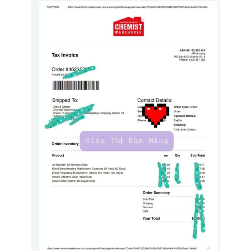 (Cam kết chuẩn Auth) Elevit dành cho bà bầu