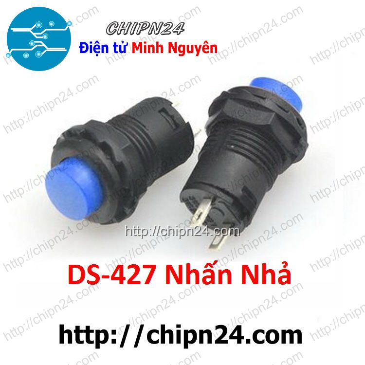 [2 CÁI] (G13) Nút nhấn Nhả DS-427 Xanh Dương (Đường kính 12MM)