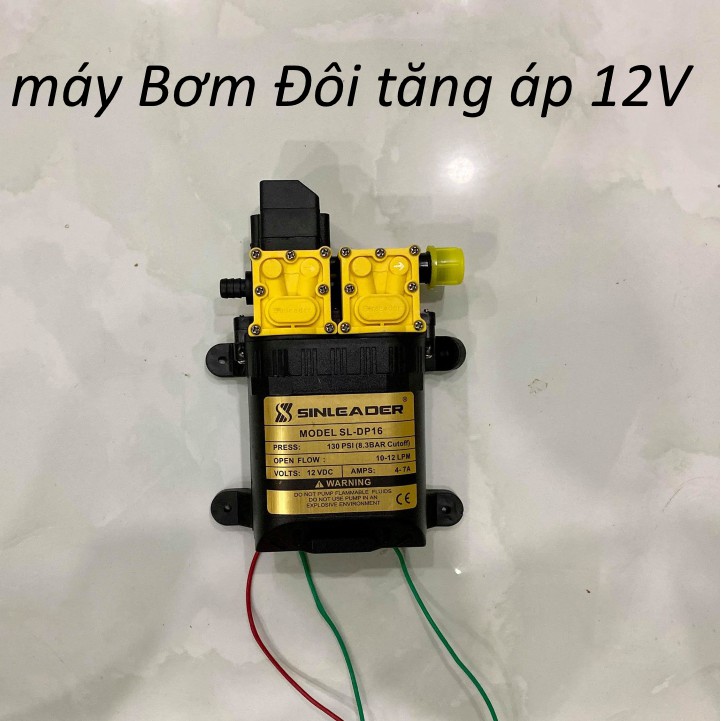 bộ máy rửa xe 12v bơm đôi