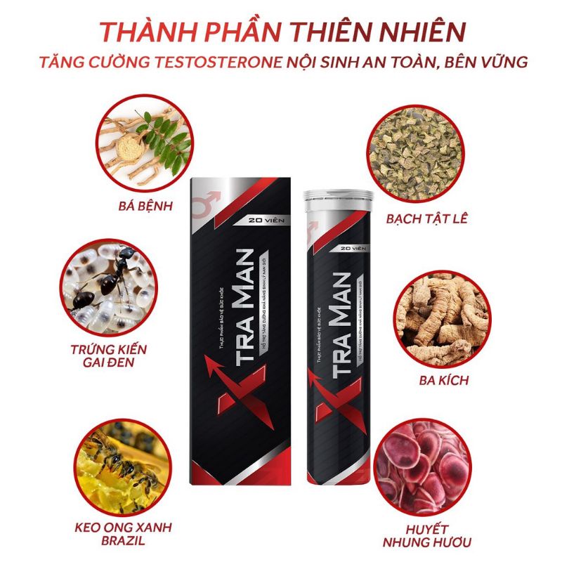 [ Chính hãng] Xtraman viên sủi tăng cường sinh lý túp 20 viên