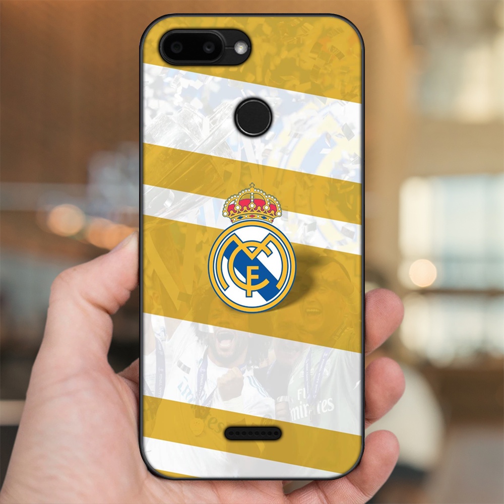 Ốp lưng Xiaomi Redmi 6 viền đen in hình Real Madrid