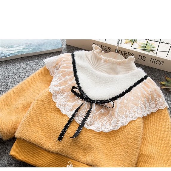 Áo len lót nhung ấm áp dành cho bé gái 15-20kg