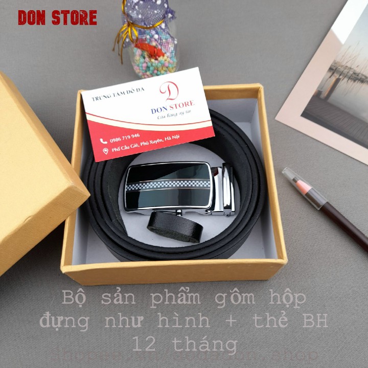 Thắt Lưng Nam 2021 Mẫu Mới Da Bò Xịn 100% Đầu Khóa Thời Trang Hợp Kim Thép Không Rỉ BH 12 Tháng