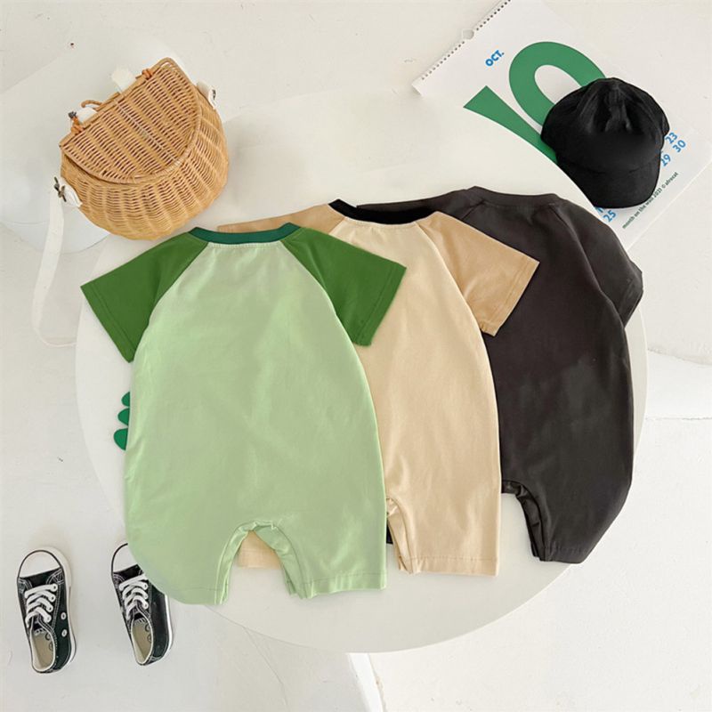 Bộ Áo Liền Quần Hình Khủng Long Hoạt Hình Dễ Thương Cho Bé