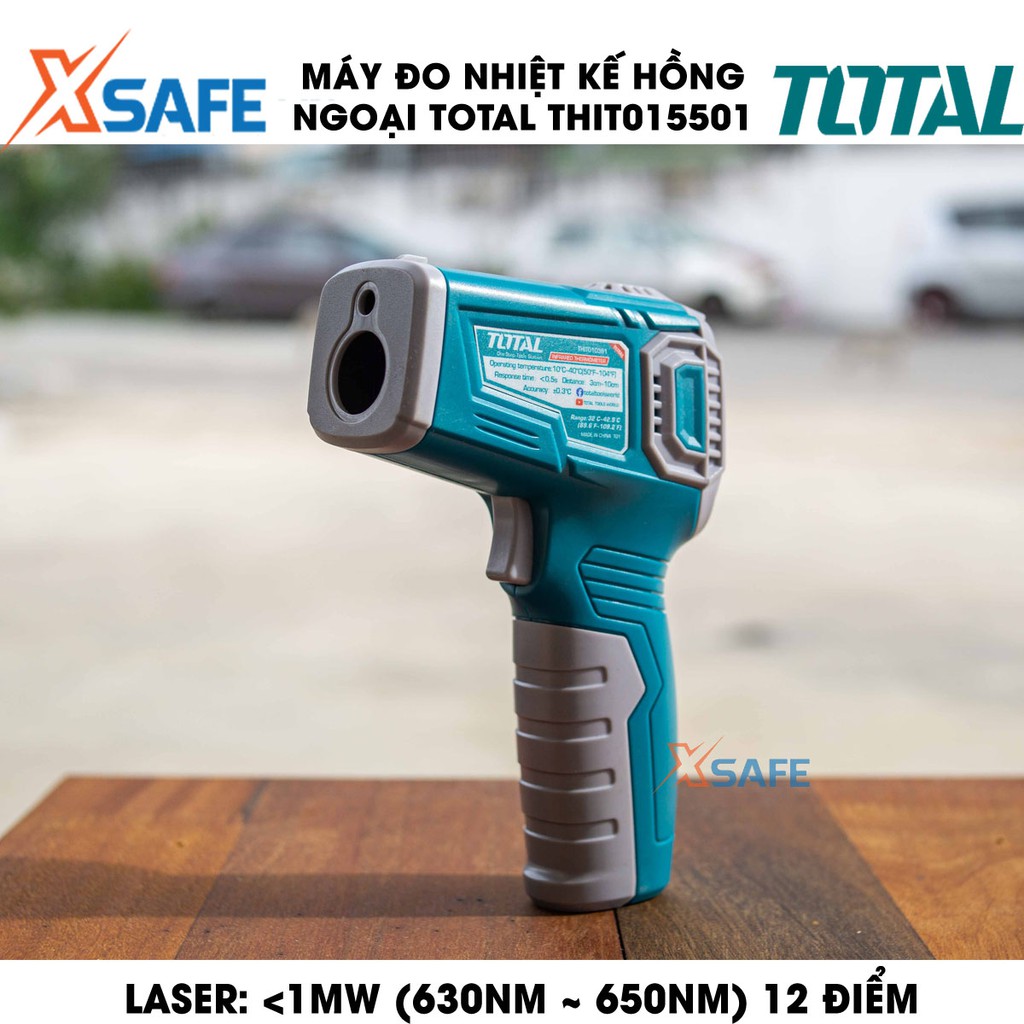 Nhiệt kế hồng ngoại TOTAL THIT015501 màn hình hiển thị màu Máy đo nhiệt cầm tay tự động tắt nguồn, có đèn nền