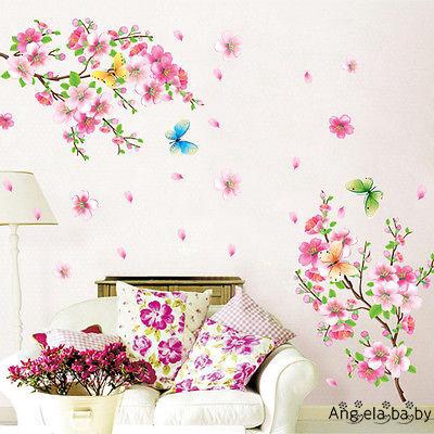 Liv-3d Hồng CHERRY BLOSSOM TƯỜNG Dán Nghệ Thuật Trang Trí Nhà Đồ Họa Hoa Cánh Hoa