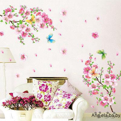 Decal dán tường hoa anh đào 3D